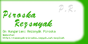 piroska rezsnyak business card
