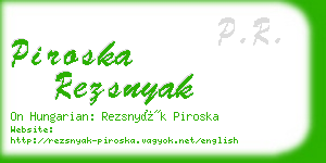 piroska rezsnyak business card